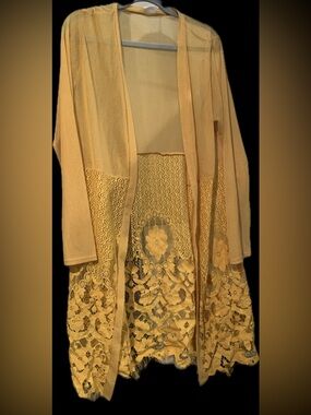 Light Yellow Lace Overlay Dress